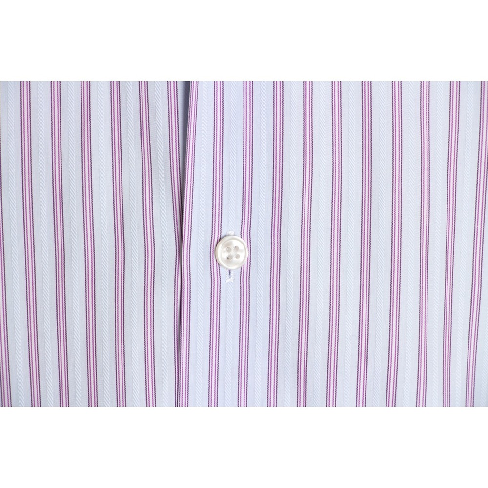 Hugo Boss Mens 16" x 34-35" Light Blue Striped LS‎ Button Front Shirt - Picture 7 of 8